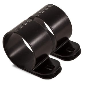 AT Extraljusklämmor Svart 2-pack 76mm